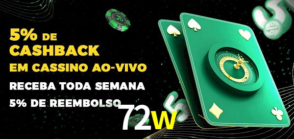 Promoções do cassino ao Vivo 72w